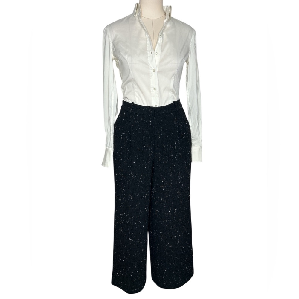 80’s Donna Karan high waisted wool wide leg trousers with matching hat - Picture 3 of 16